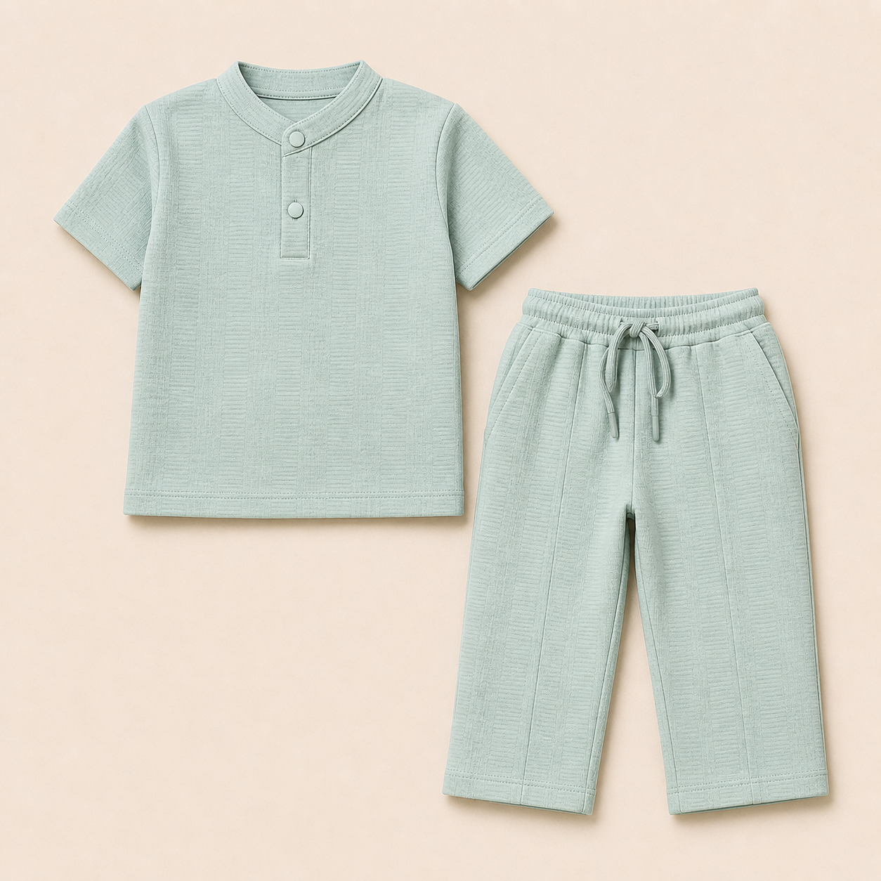 Kids Brown Casual Summer Co-Ord Set for Boys