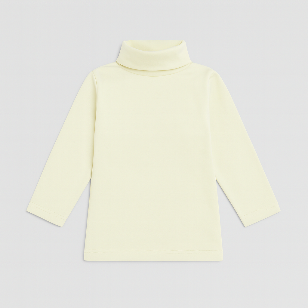 Girls High-Neck Sweater (Lemon)