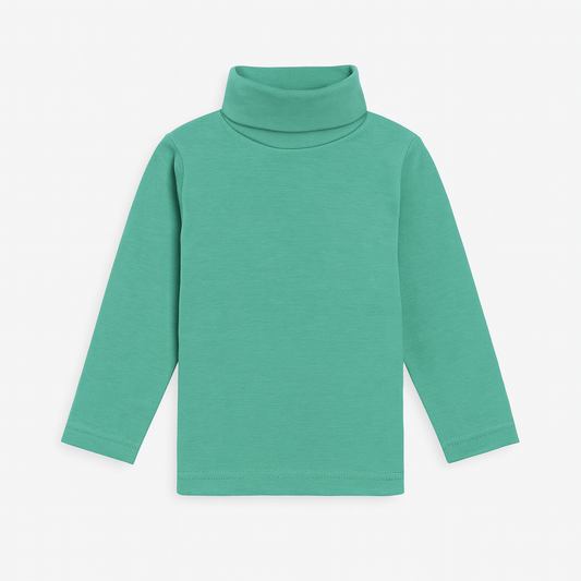Girls High-Neck Sweater (Ice-Green)