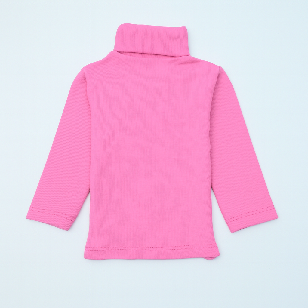 Girls High-Neck Sweater (Pink)