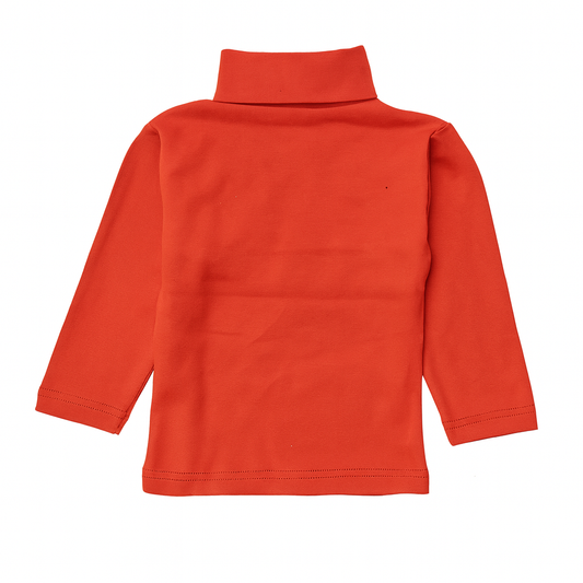 Girls High-Neck Sweater (Red)