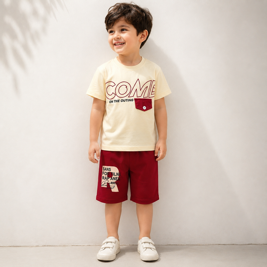 Boys Half Sleeve Suit - kids clothing by New Outfit Pakistan