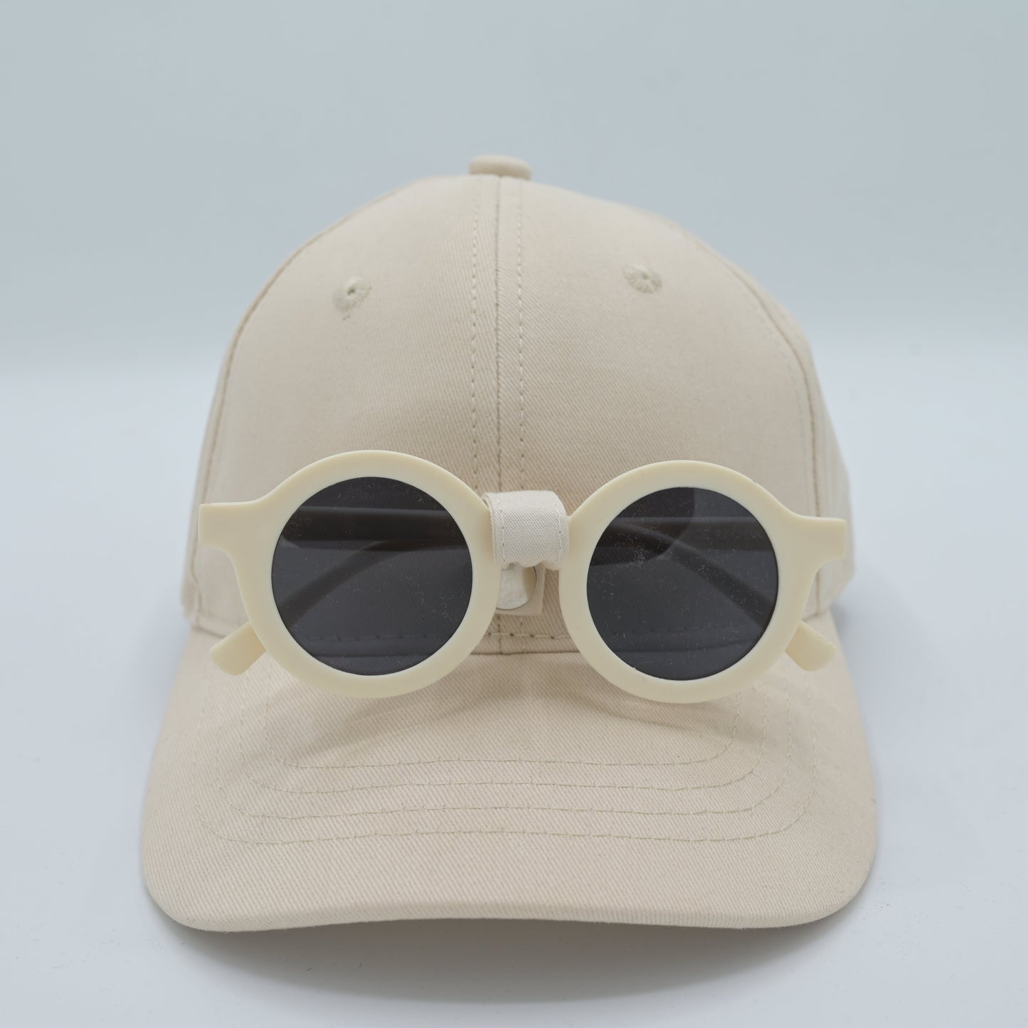 Cotton Cap with Attached Round Sunglasses