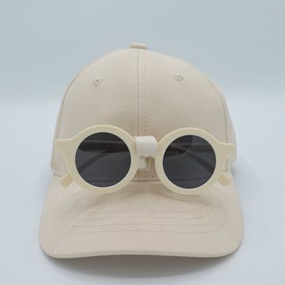 Cotton Cap with Attached Round Sunglasses