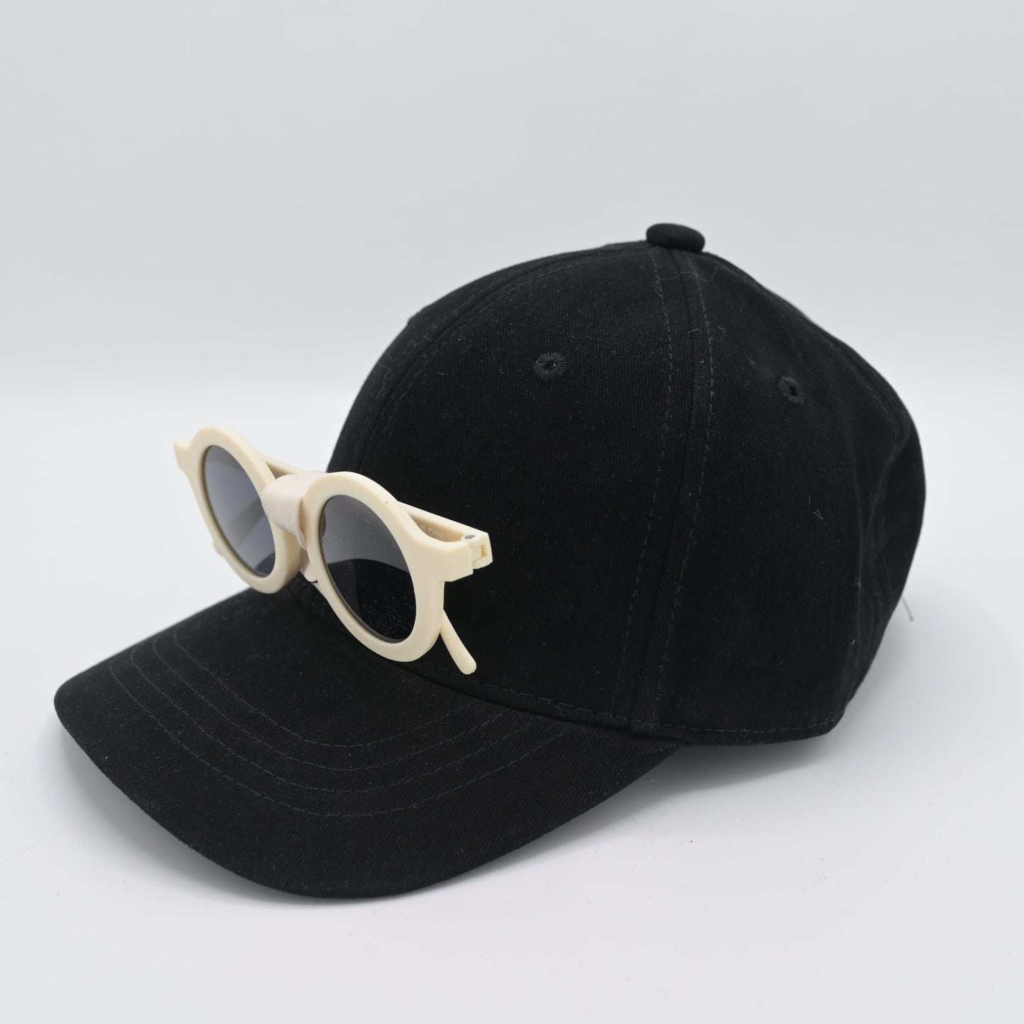 Cotton Cap with Attached Round Sunglasses
