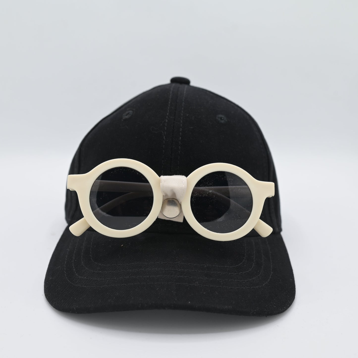 Cotton Cap with Attached Round Sunglasses