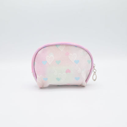Cute Transparent Cat Pouch – Glitter Ears & Heart Design