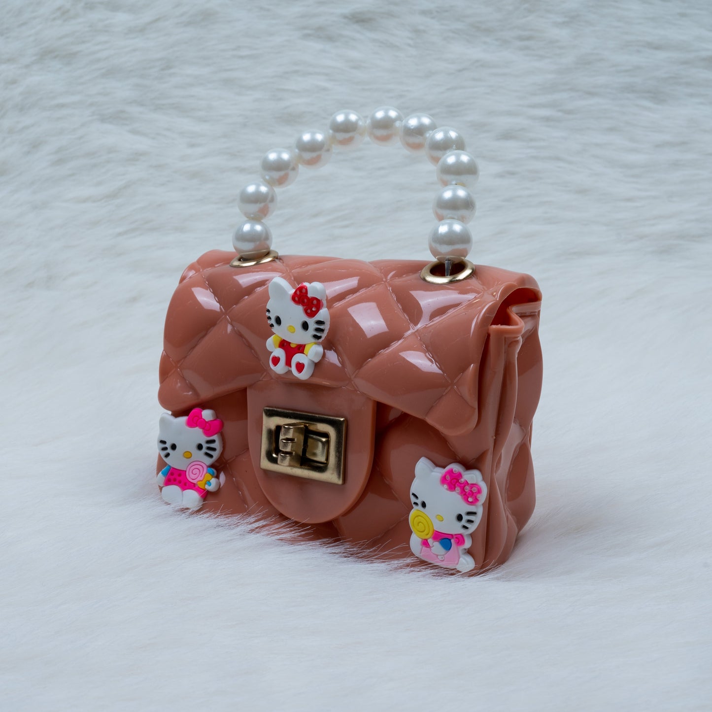 Pearl Handle Kids Handbag – Cute Hello Kitty Design