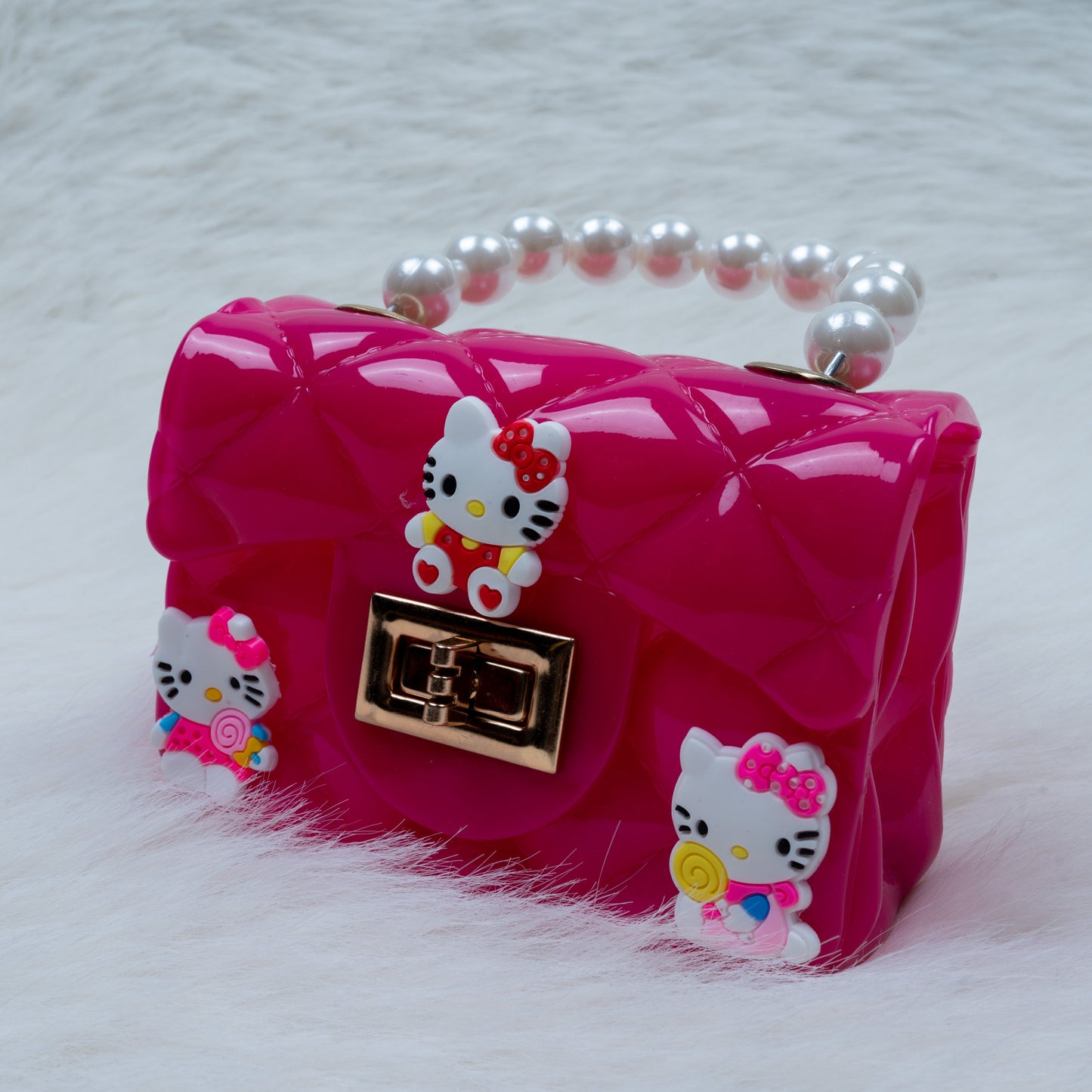 Pearl Handle Kids Handbag – Cute Hello Kitty Design