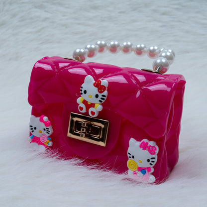 Pearl Handle Kids Handbag – Cute Hello Kitty Design