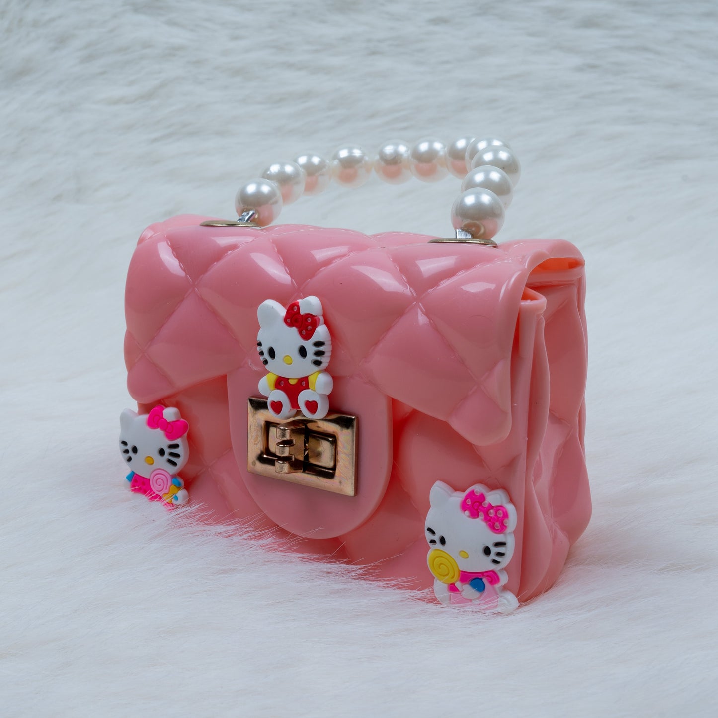 Pearl Handle Kids Handbag – Cute Hello Kitty Design
