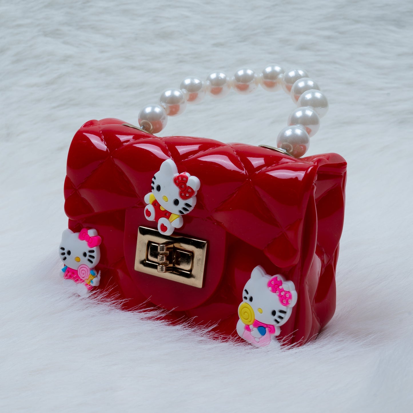 Pearl Handle Kids Handbag – Cute Hello Kitty Design