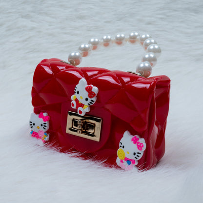 Pearl Handle Kids Handbag – Cute Hello Kitty Design