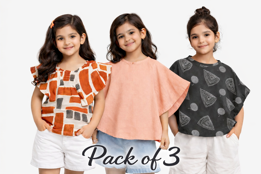 Imported Girls Pack of 3 Top Set - kids clothing by New Outfit Pakistan