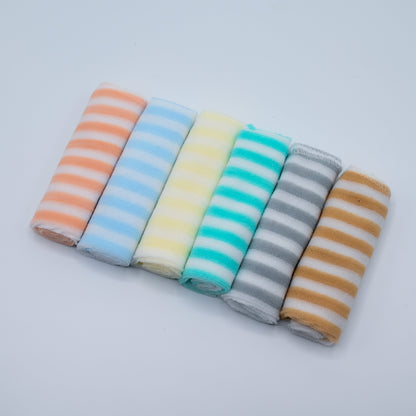 Soft Cotton Baby Washcloth Set – Multicolor Striped Towels