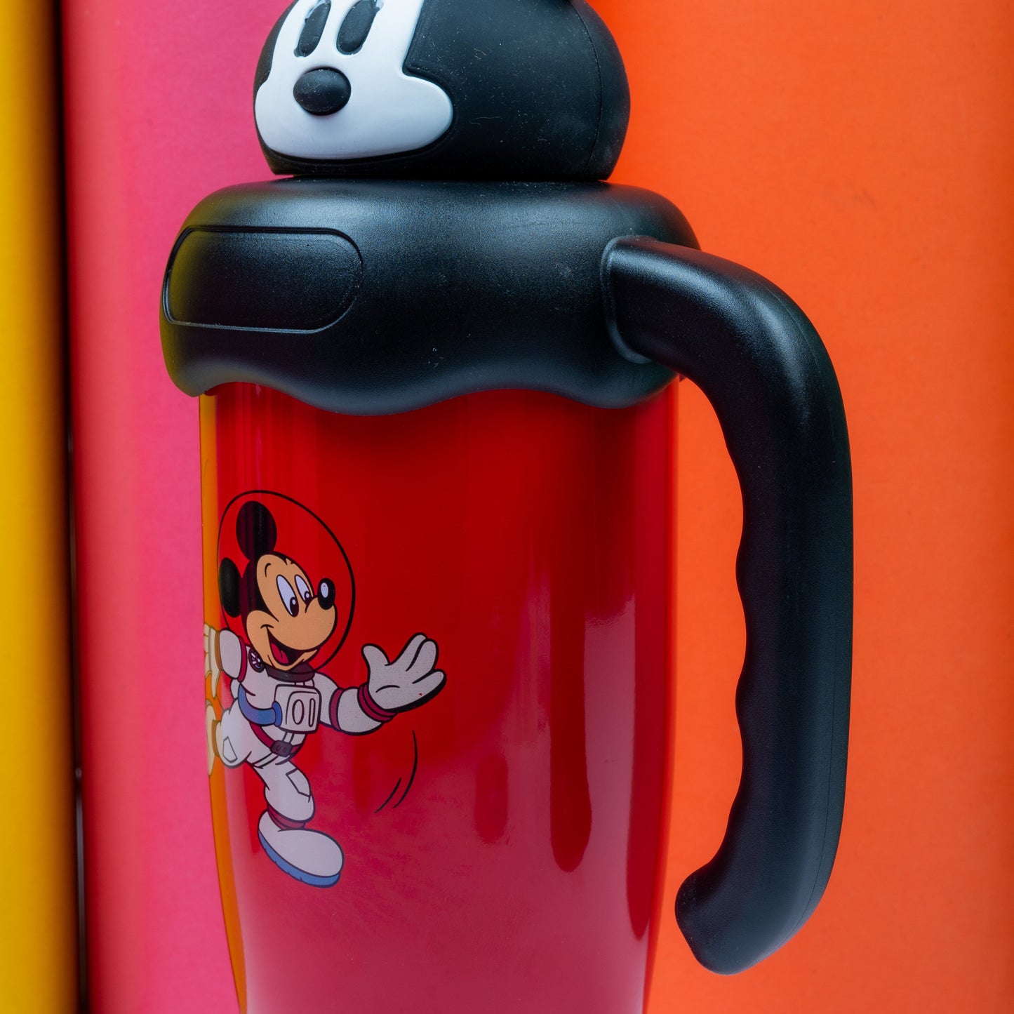Mickey Mouse Red Travel Tumbler with Handle & Straw – Kids Favorite Drink Cup