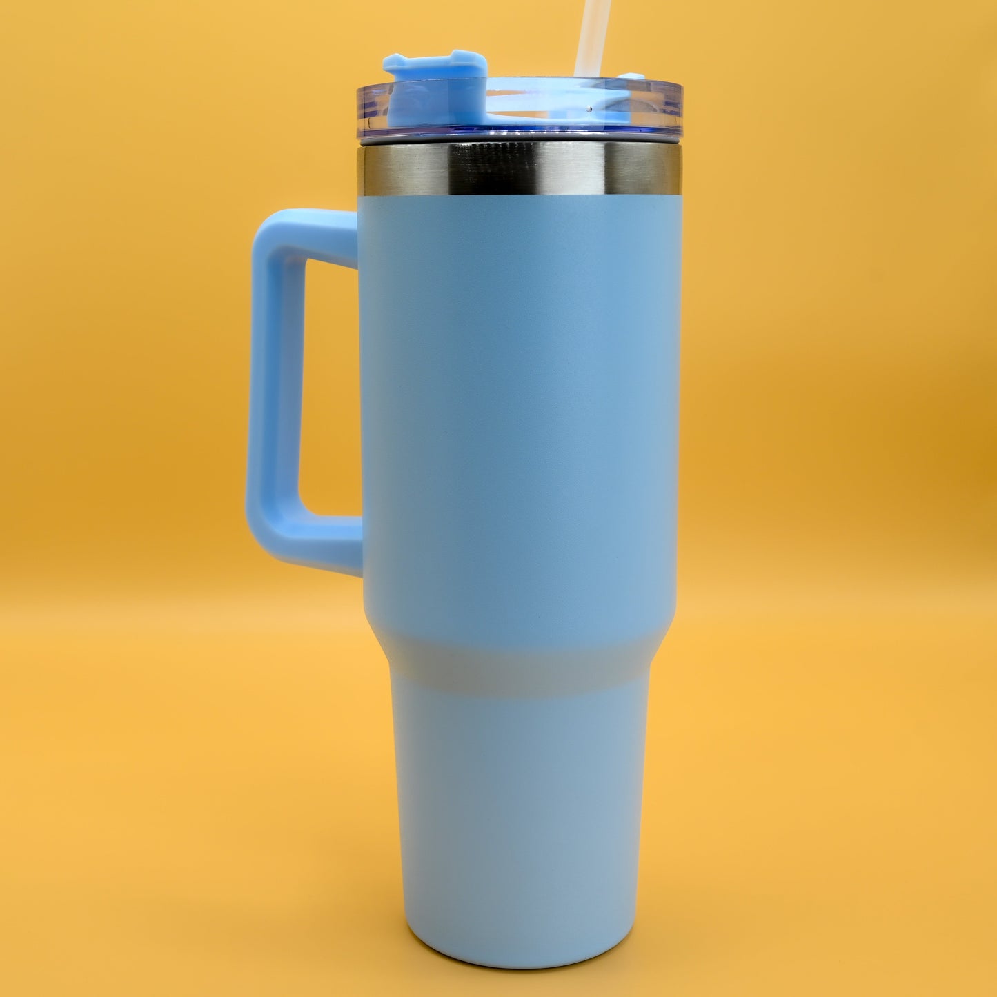 Premium Stainless Steel Handle Tumbler (With Straw & Lid)