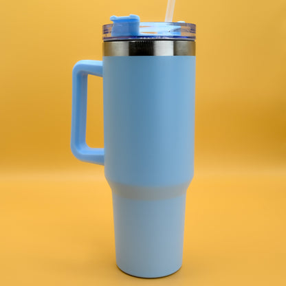 Premium Stainless Steel Handle Tumbler (With Straw & Lid)