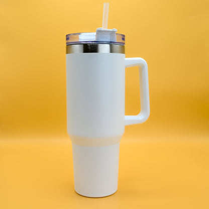 Premium Stainless Steel Handle Tumbler (With Straw & Lid)