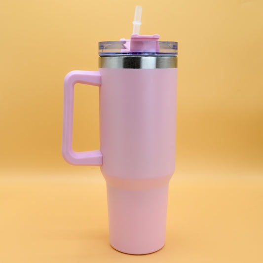 Premium Stainless Steel Handle Tumbler (With Straw & Lid)