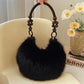 Faux Fur Shoulder Bag with Wooden Bead Handle - kids clothing by New Outfit Pakistan - image 4