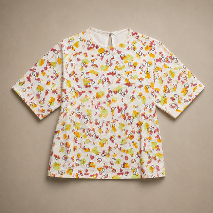 Girls Floral Print Cotton Lawn Peplum Top – Lightweight Summer Casual Wear