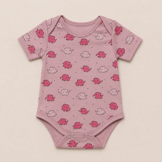 Baby Girls Elephant Print Bodysuit – Soft Cotton Jersey Romper - kids clothing by New Outfit Pakistan - image 3