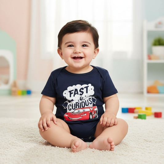 Disney Cars "Fast & Curious" Baby Romper