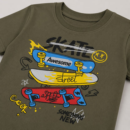 Kids Skateboard Graphic Summer Co-Ord Set EB-287
