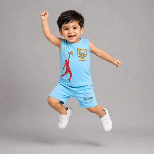 Kids Basketball Sports Co-Ord Set EB-282 - kids clothing by New Outfit Pakistan