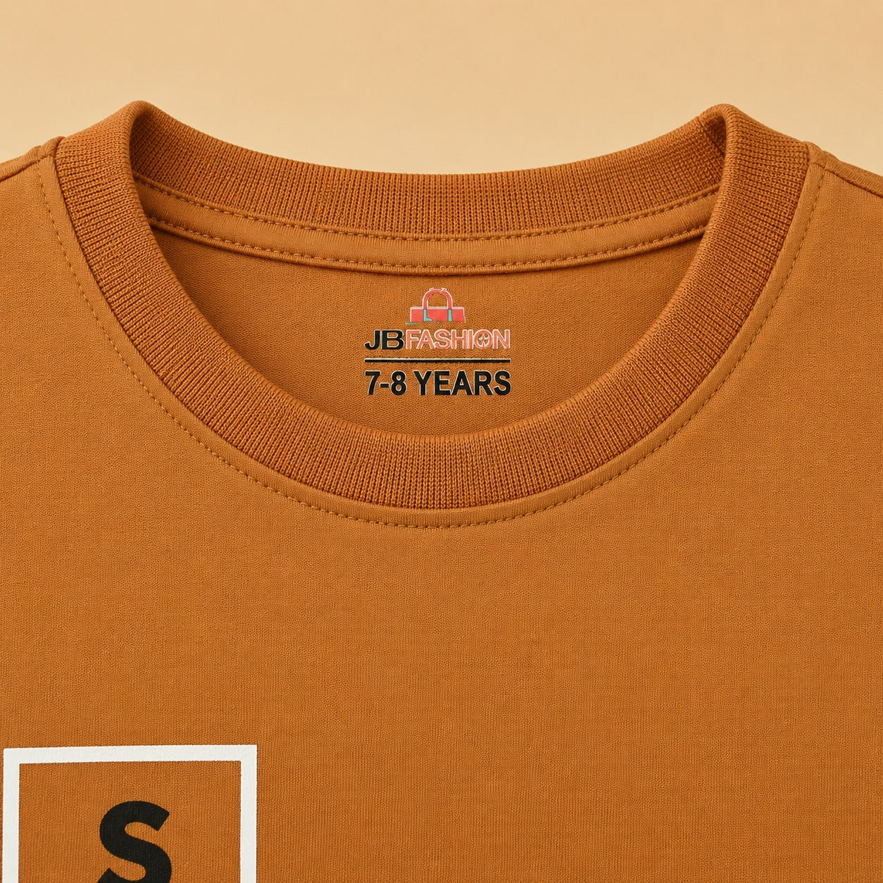 Saved By Grace Graphic Printed Rust Orange T-Shirt for Kids (EB-283 )