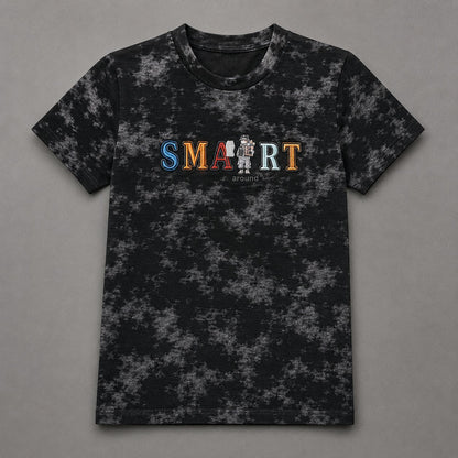 Boys Black Tie-Dye Printed Half Sleeve T-Shirt – Soft Cotton Casual Wear (EB 611)