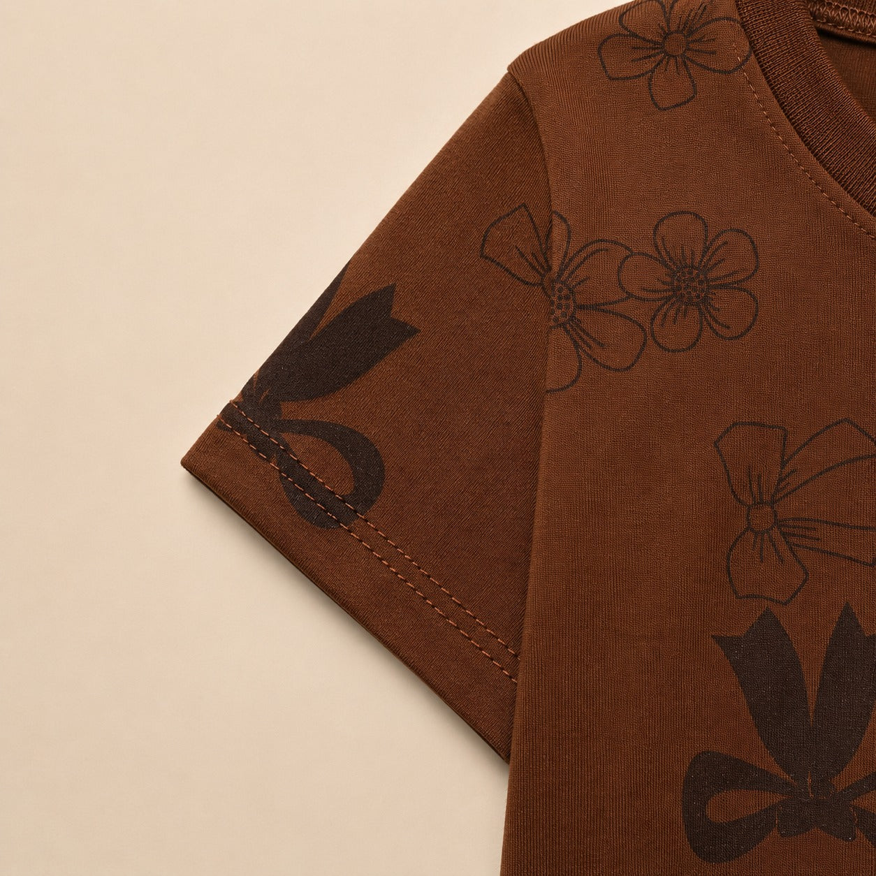Baby Girls Brown Printed Co-Ord Set (EG 173)