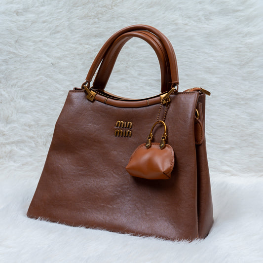 Classic Everyday Rich Brown Mini-Tote Handbag