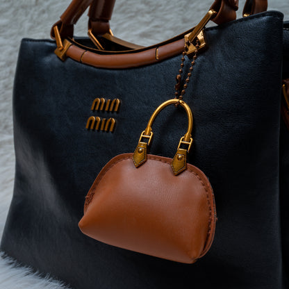 'Classic Everyday' Black & Brown Mini-Tote Handbag