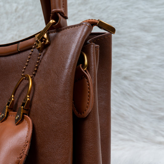 Classic Everyday Rich Brown Mini-Tote Handbag - kids clothing by New Outfit Pakistan - image 3