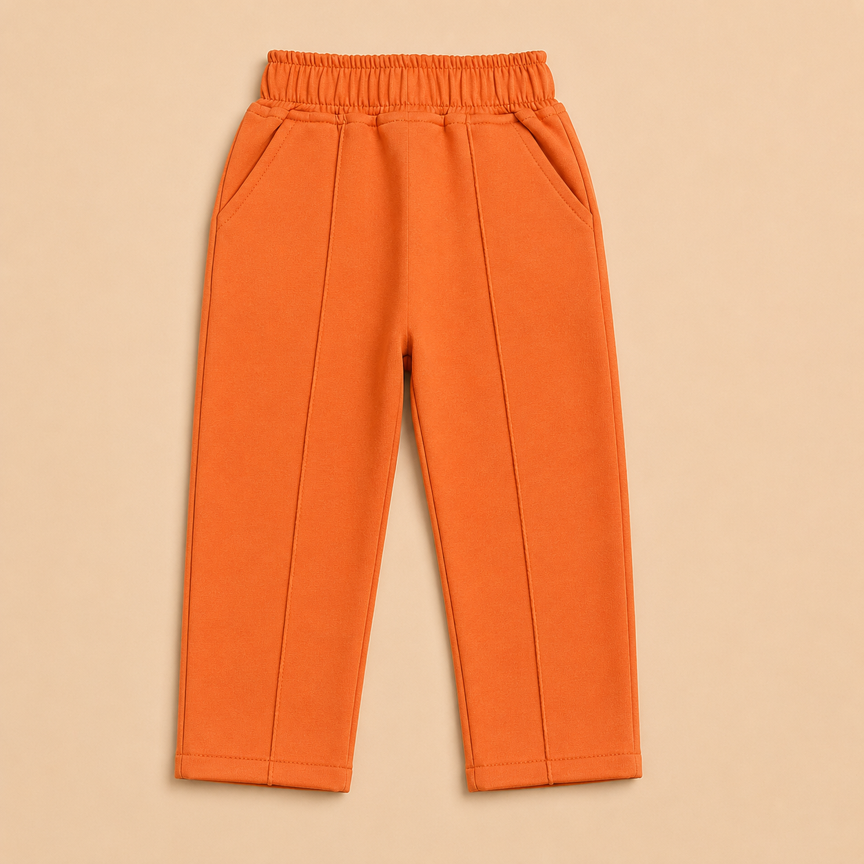 Kids Premium Orange Trouser | Soft Cotton Blend Casual Bottom Wear for Boys & Girls (EB 601)