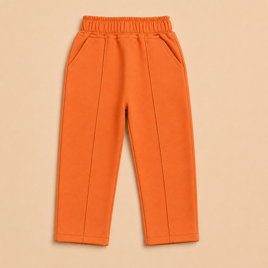 Kids Premium Orange Trouser | Soft Cotton Blend Casual Bottom Wear for Boys & Girls (EB 601)
