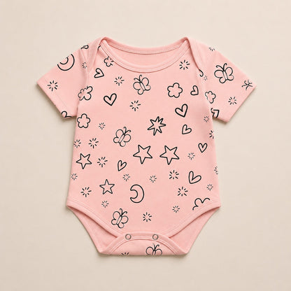 Baby Girls Printed Romper – Soft Jersey Fabric