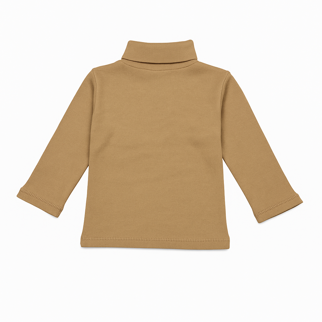 Unisex High-Neck Sweater (Camel)
