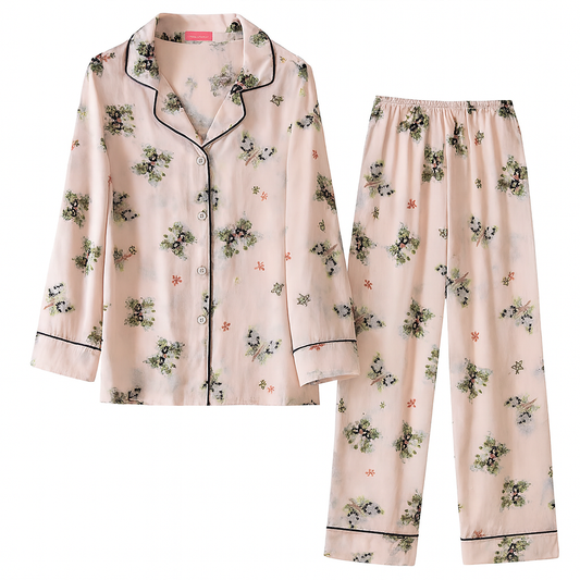 Women Night Suit (Soft Pink Floral)