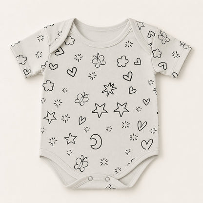 Baby Girls Printed Romper – Soft Jersey Fabric
