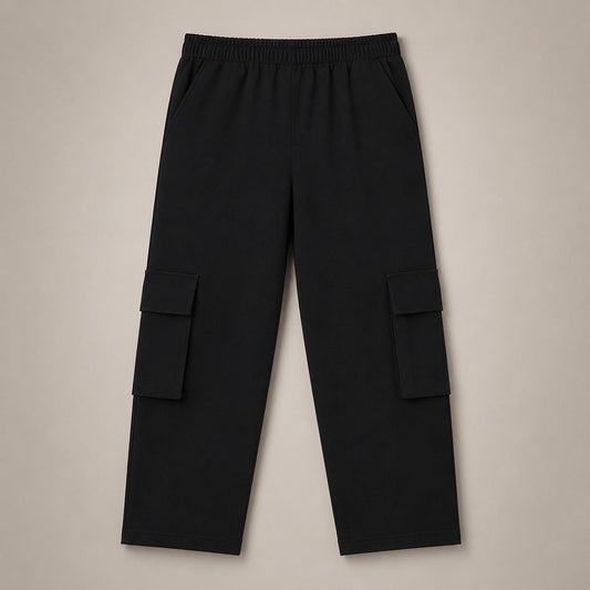Boys Premium Black Cargo Trouser (EB 609)