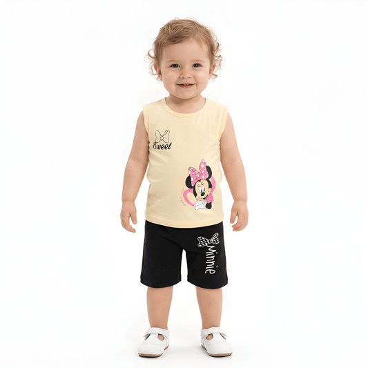 Girls Minnie Mouse Summer 2-Piece Outfit Set