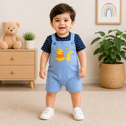 2pcs Baby Boys Romper Set – Bear & Bunny Friends