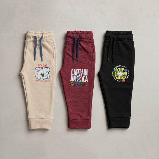 Pack of 3 Kids Winter Fleece Jogger Trousers (EB 631)